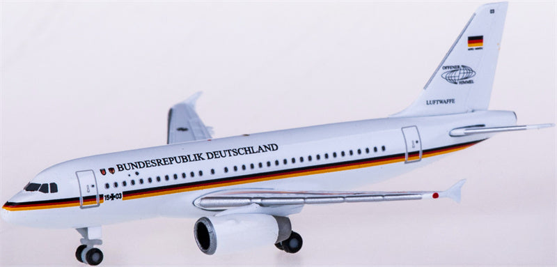 Herpa Luftwaffe for Flugbereitschaft for Airbus A319 15+03 1:500 Airplane Pre-built  Airliner Model Display