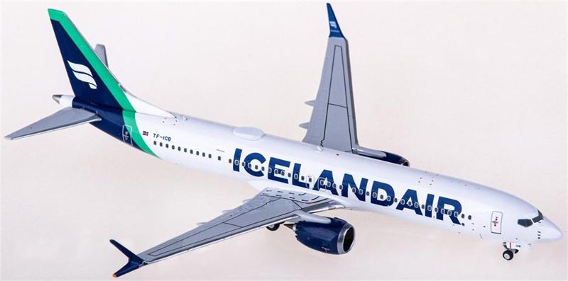 NGモデルズ アイスランド航空 ボーイング737 MAX 9 TF-ICB 1:400スケール 飛行機 組み立て済み旅客機モデル ディスプレイ