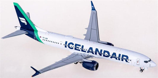 NGモデルズ アイスランド航空 ボーイング737 MAX 9 TF-ICB 1:400スケール 飛行機 組み立て済み旅客機モデル ディスプレイ