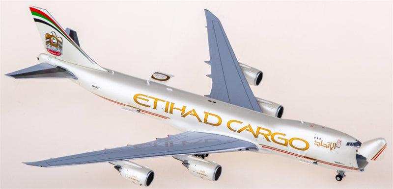 JC Wings Etihad Airways Boeing 747-8F N855GT Interactive Series 1:400 Diecast Model view 1