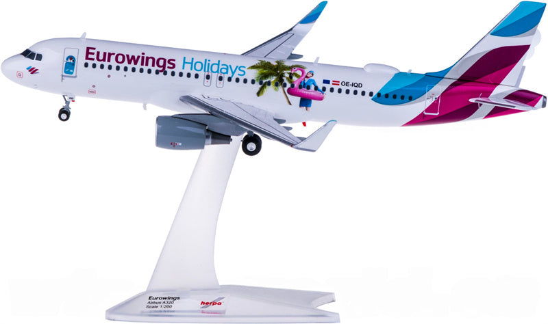 Herpa Eurowings Airbus A320 OE-IQD Eurowings Holidays 1:200 ABS Model view 4