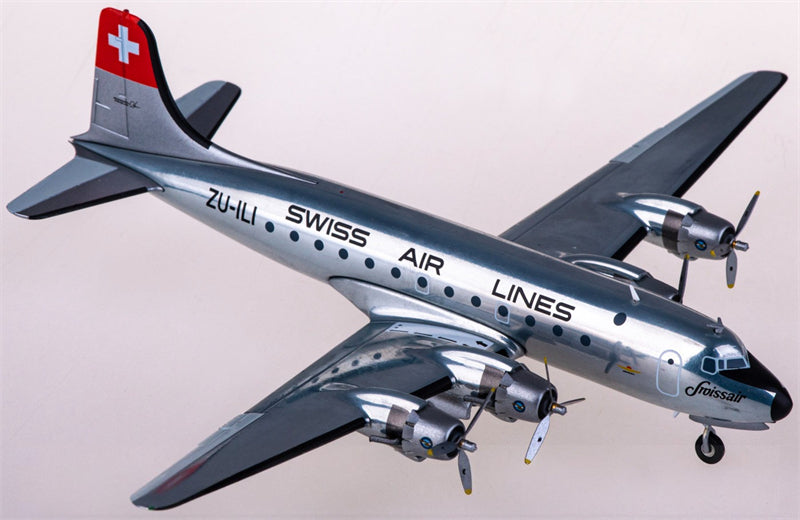 Herpa Swissair Douglas DC-4 ZU-ILI 1:200 Diecast Model view 1