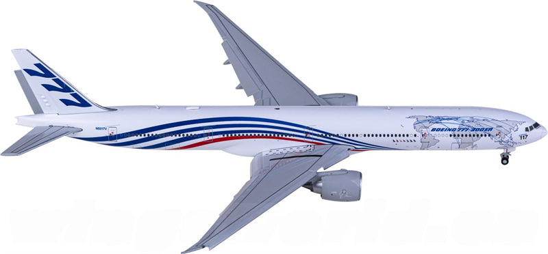 JC Wings Boeing House Color 777-300ER N5017V Flaps Down 1:400 Diecast Model view 2