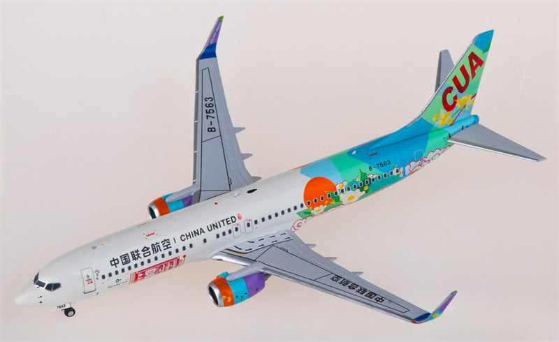 NG Models China United Airlines Boeing 737-800 B-7563 1:400 Diecast Model view 2