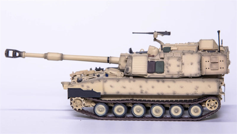 T-MODEL US M109A7 self-propelled howitzer 155mm w/ ammunition vehicle Sand colored style 1:72 Tank Pre-built Model