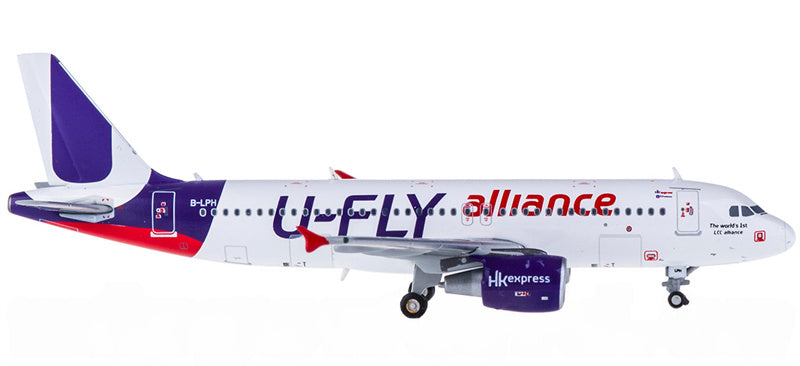 JC Wings HK Express Airbus A320 B-LPH U-fly Alliance 1:400 Diecast Model view 1