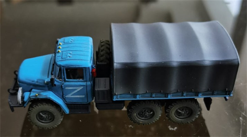 Panzerkampf ZIL-131 Military Blue Russian Aid Militia 1:72 Truck Pre-built Model