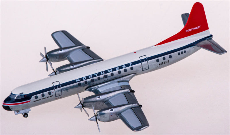 Geminijets Northwest Airlines for Lockheed L-188C for Electra N128US 1:400 Airplane Pre-built  Airliner Model Display