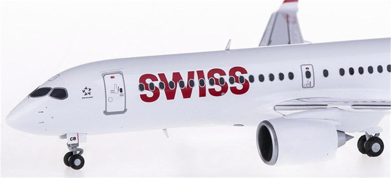 Herpa Swiss for Bombardier CS300 HB-JCB 1:200 Airplan Pre-built  Airliner Model Display