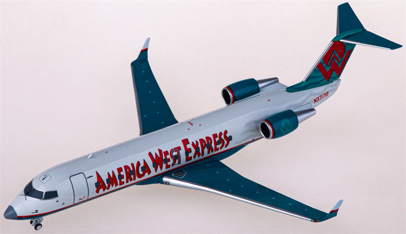 NG Models America West Airlines for Bombardier CRJ200LR N37178 1:200 Airplane Pre-built Airliner Model Display