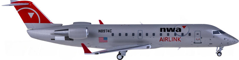 NG Models Northwest Airlines Bombardier CRJ440 N8974C 1:200 Diecast Model view 1