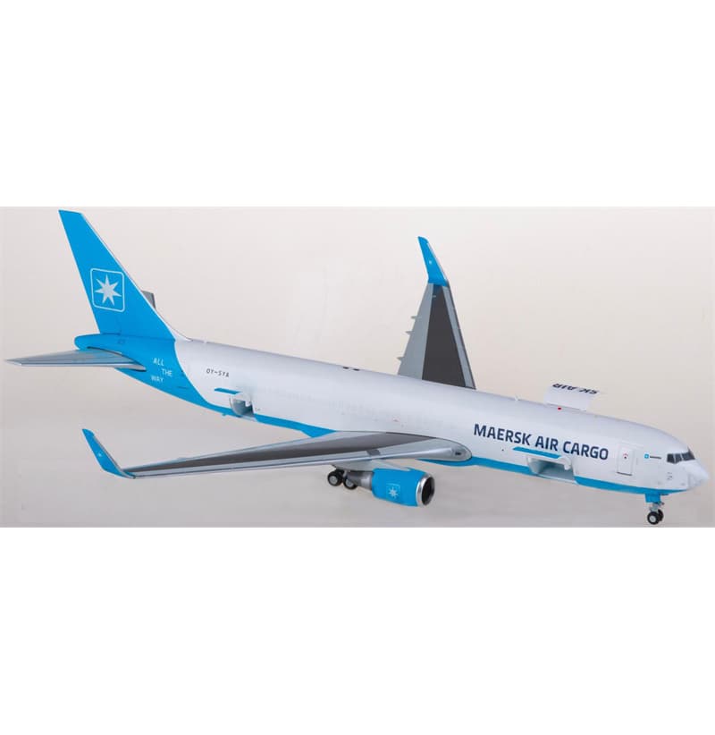 JC Wings Maersk Air Cargo Boeing 767-300ER OY-SYA Interactive Series 1:200 Aircraft Pre-built  Airliner Model Display