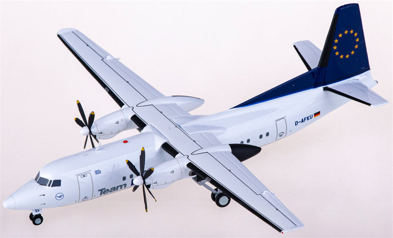 JC Wings Lufthansa for Fokker 50 D-AFKU 1:200 Airplane Pre-built  Airliner Model Display