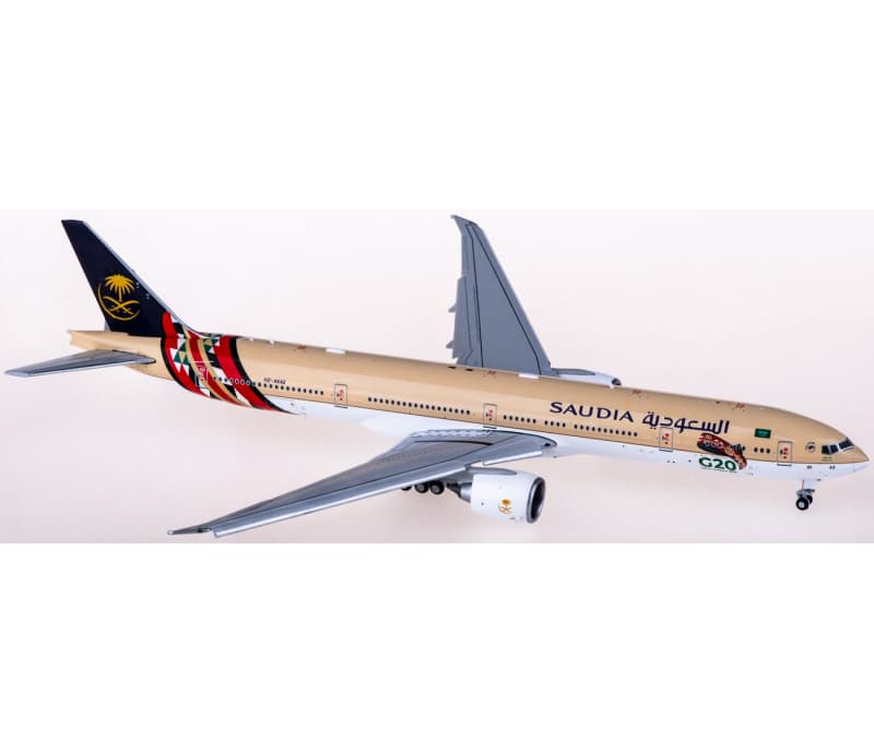 JC Wings Saudia Boeing 777-300ER HZ-AK42 Flaps down 1:400 Aircraft Pre-built  Airliner Model Display