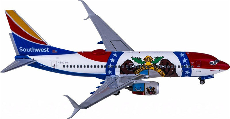 NG Models Southwest Airlines Boeing 737-700 N280WN 1:400 Airplan Diecast Model view 1