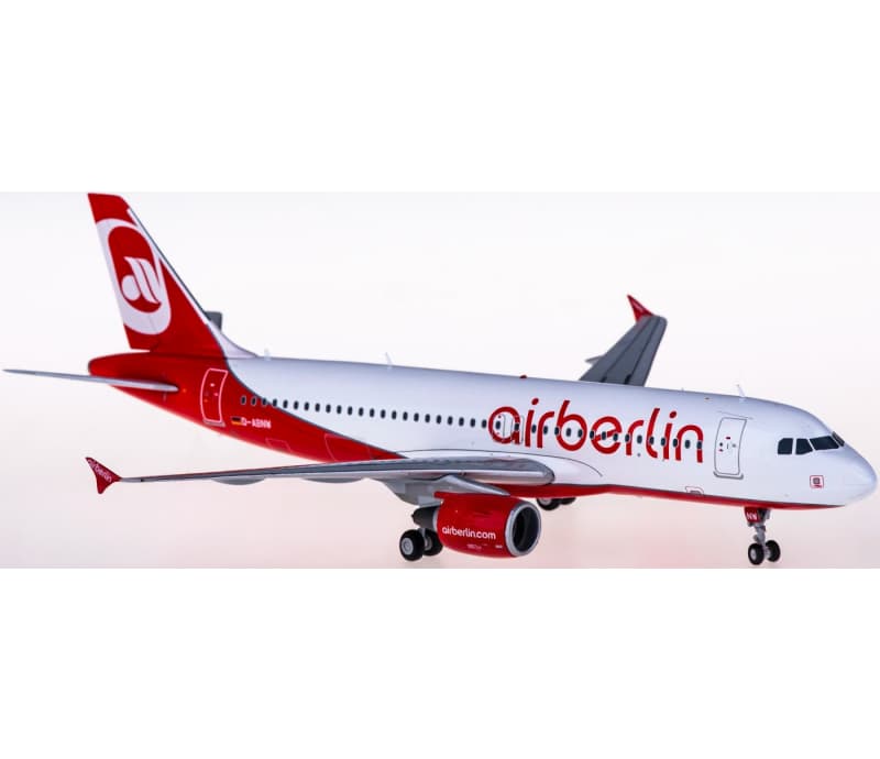 JC Wings Air Berlin Airbus A320 D-ABNW 1:200 Aircraft Pre-built  Airliner Model Display
