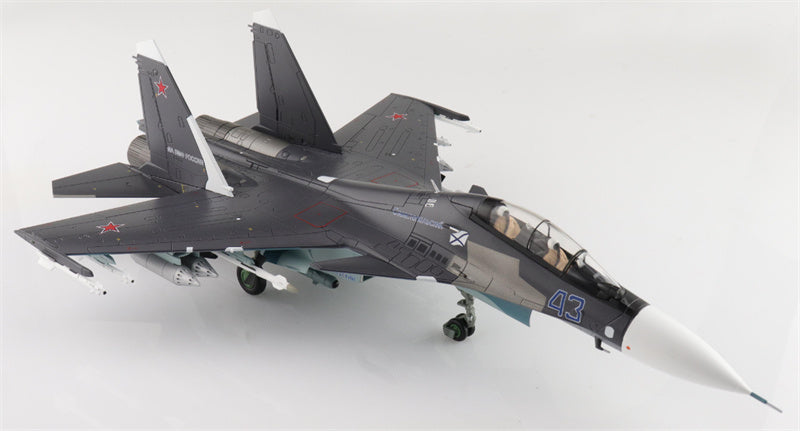 HOBBY MASTER Sukhoi SU30SM Flanker C Blue 43 Russian Navy Aviation Saki Airbase 2016 1:72 Aircraft Pre-built Model