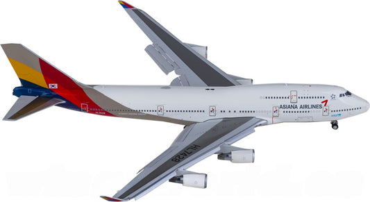 JC Wings Asiana Airlines Boeing 747-400 HL7428 Flaps Down 1:400 Diecast Model view 1