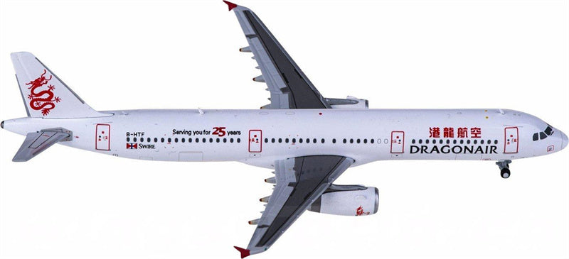 JC Wings Dragonair Airbus A321 B-HTF 1:400 Airplan Diecast Model view 1