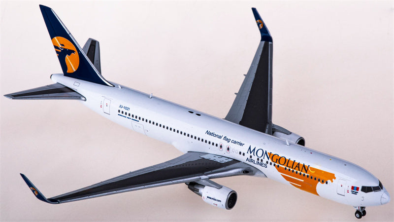 JC Wings MIAT Mongolian Airlines Boeing 767-300ER JU-1021 1:400 Diecast Model view 3