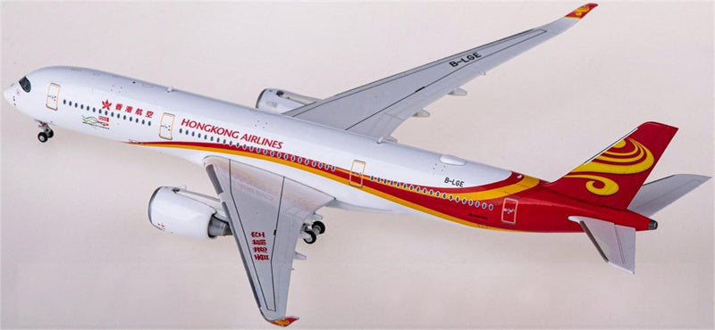 JC Wings Hong Kong Airlines Airbus A350-900XWB B-LGE 1:400 Airplan Diecast Model view 1