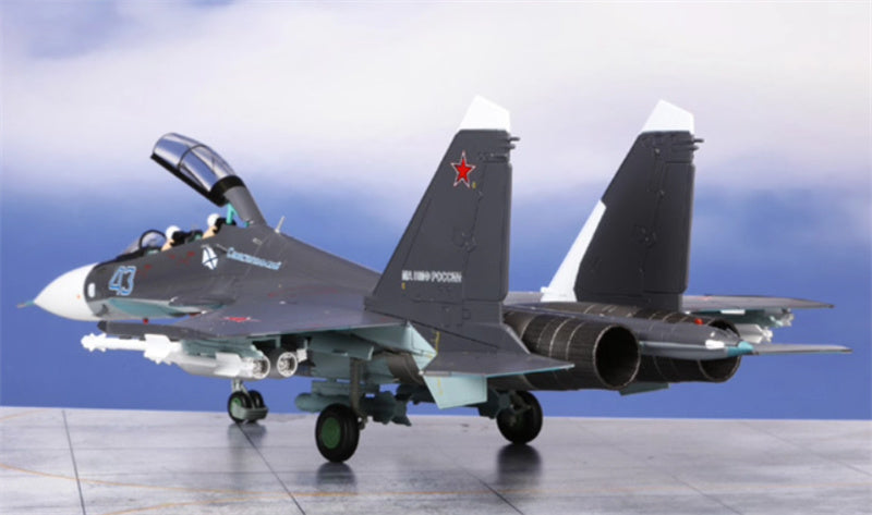 HOBBY MASTER Sukhoi SU30SM Flanker C Blue 43 Russian Navy Aviation Saki Airbase 2016 1:72 Aircraft Pre-built Model