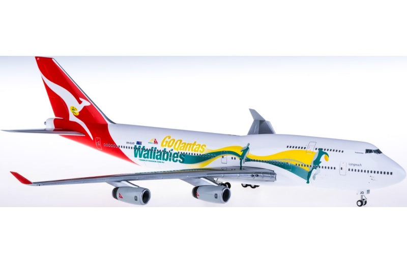 Herpa Qantas Boeing 747-400 VH-OJO Rugby livery 1:200 Aircraft Pre-built  Airliner Model Display