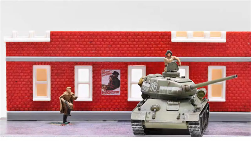 3R T-34 tank with Berlin Scens and figure #36 1:72 Tank Pre-built Model