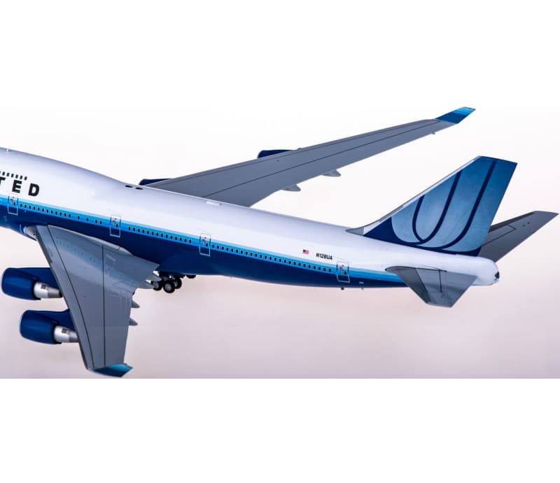 JC Wings United Airlines Boeing 747-400 N128UA 1:200 Aircraft Pre-built  Airliner Model Display