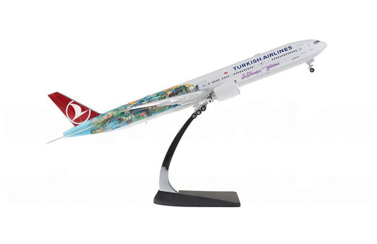 Eagle Turkish Airlines Boeing 777-300ER TC-JJU San Francisco Painting 1:200 Aircraft Pre-built  Airliner Model Display