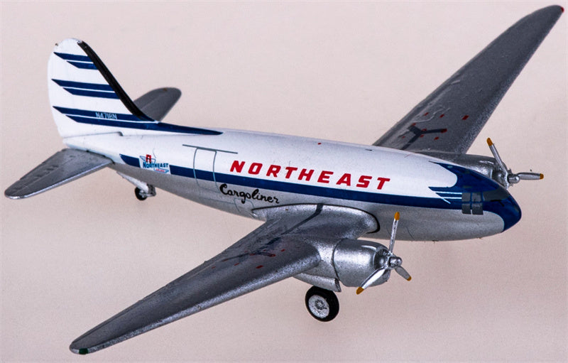 AeroClassics Northeast Airlines Curtiss C-46 N4718N 1:400 Diecast Model view 1