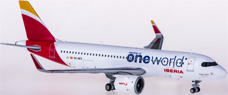 JC Wings Iberia Airbus A320neo EC-NFZ member of oneworld 1:400 Diecast Model view 3