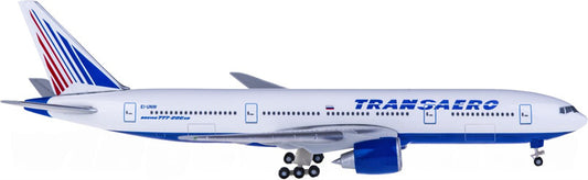 Herpa Transaero Airlines for Boeing 777-200 EI-UNW 1:500 Airplane Pre-built  Airliner Model Display