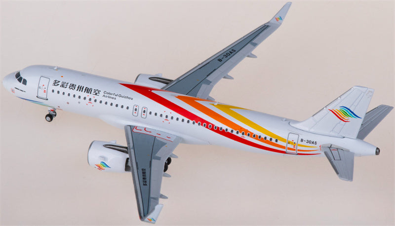 NG Models Colorful Guizhou Airlines Airbus A320neo B-30AS 1:400 Diecast Model view 1
