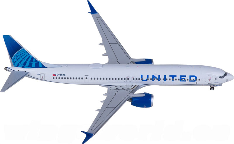 NG Models United Airlines Boeing 737 MAX 9 N77578 1:400 Diecast Model view 1
