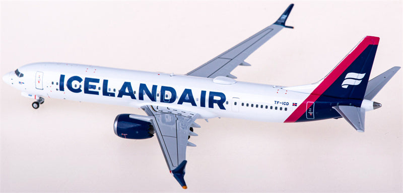 NGモデルズ アイスランド航空 ボーイング737 MAX 9 TF-ICD 1:400スケール 飛行機 組み立て済み旅客機モデル ディスプレイ