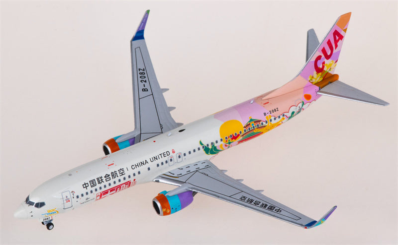NG Models China United Airlines Boeing 737-800 B-208Z 1:400 Diecast Model view 3