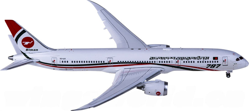 JC Wings Biman Boeing 787-9 Dreamliner S2-AJX Flaps Down 1:400 Diecast Model view 1