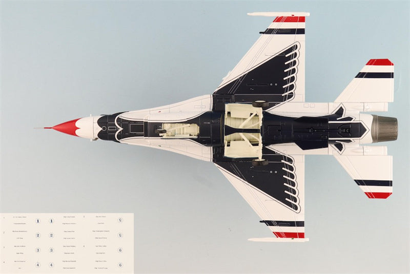 HOBBY MASTER F16C Fighting Falcon USAF Thunderbirds USAF RIAT 2017 (w/No.1 to No.6 decals) 1:72 Aircraft Pre-built Model