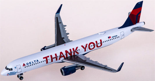 Herpa Delta Air Lines for Airbus A321 N391DN Thank you 1:500 Airplane Pre-built  Airliner Model Display