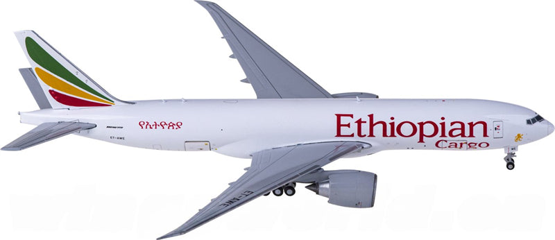 JC Wings Ethiopian Airlines for Boeing 777-200F ET-AWE 1:400 Airplane Pre-built Airliner Model Display