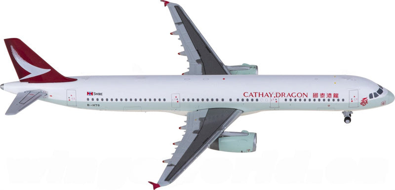 JC Wings Cathay Dragon Airbus A321 B-HTG 1:400 Diecast Model view 2