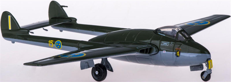Herpa Swedish Air Force de Havilland Vampire 1:72 Diecast Model view 1
