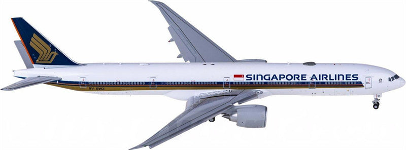 JC Wings Singapore Airlines Boeing 777-300ER 9V-SWZ Flaps Down 1:400 Airplan Diecast Model view 1