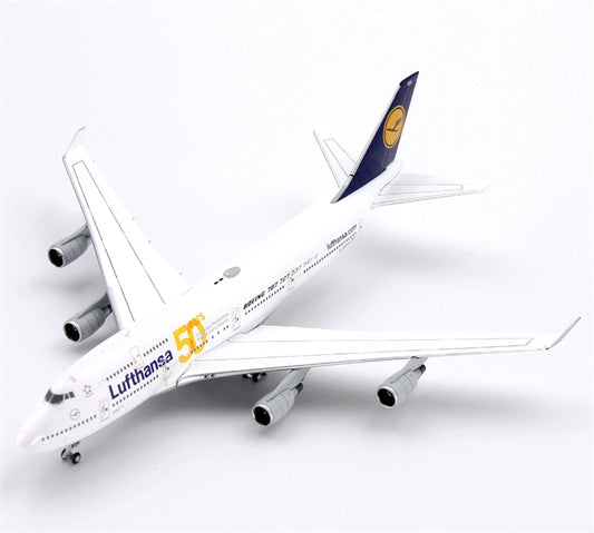 YY Wings Lufthansa Airlines for Boeing 747-400 D-ABVH 50th Anniversary 1:400 Airplane Pre-built  Airliner Model Display