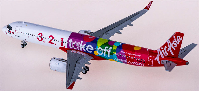 JC Wings AirAsia for Airbus A321neo 9M-VAA 3,2,1 take Off 1:400 Airplane Pre-built  Airliner Model Display