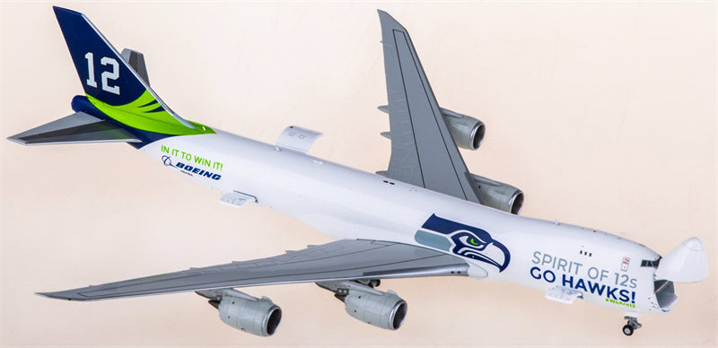 HX Models 1:400 Boeing 747-8F Seattle Seahawks N841BA Diecast Model view 3
