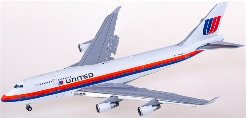 JC Wings United Airlines Boeing 747-400 N183UA Flaps Down 1:400 Diecast Model view 3