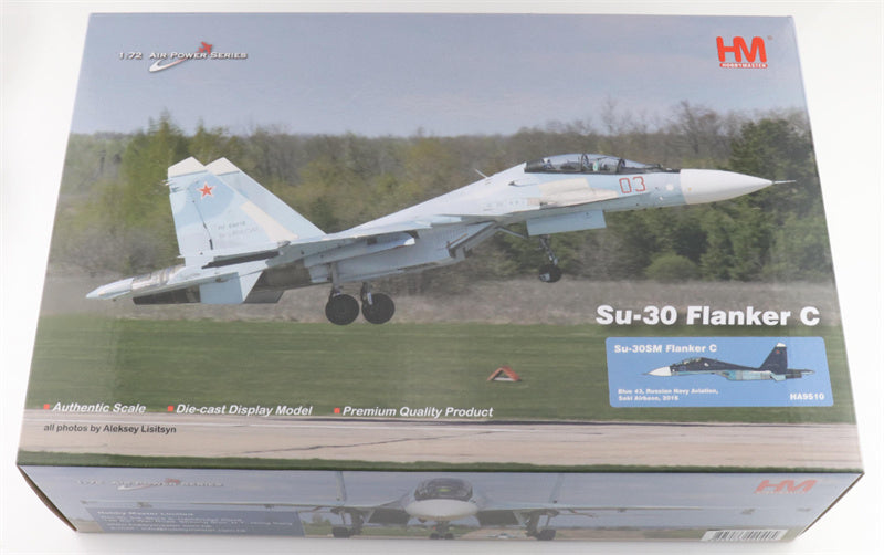 HOBBY MASTER Sukhoi SU30SM Flanker C Blue 43 Russian Navy Aviation Saki Airbase 2016 1:72 Aircraft Pre-built Model