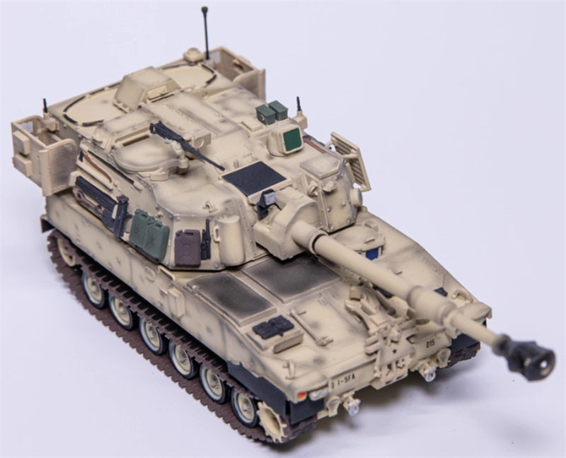 T-MODEL US M109A7 self-propelled howitzer 155mm w/ ammunition vehicle Sand colored style 1:72 Tank Pre-built Model